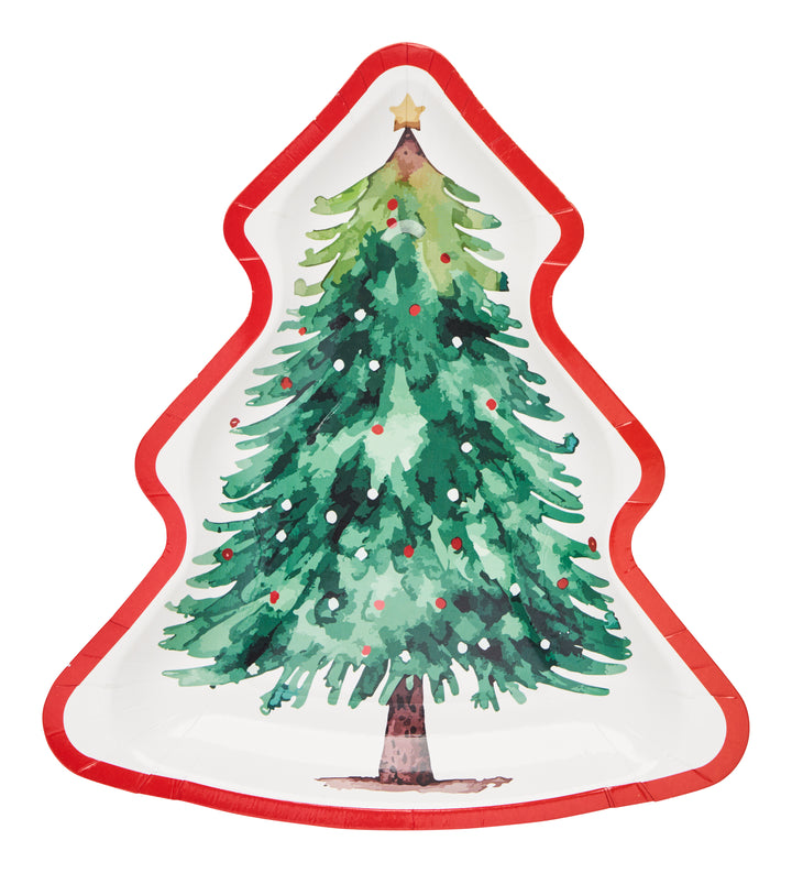Tree Salad Plate Merry and Bright/8pk