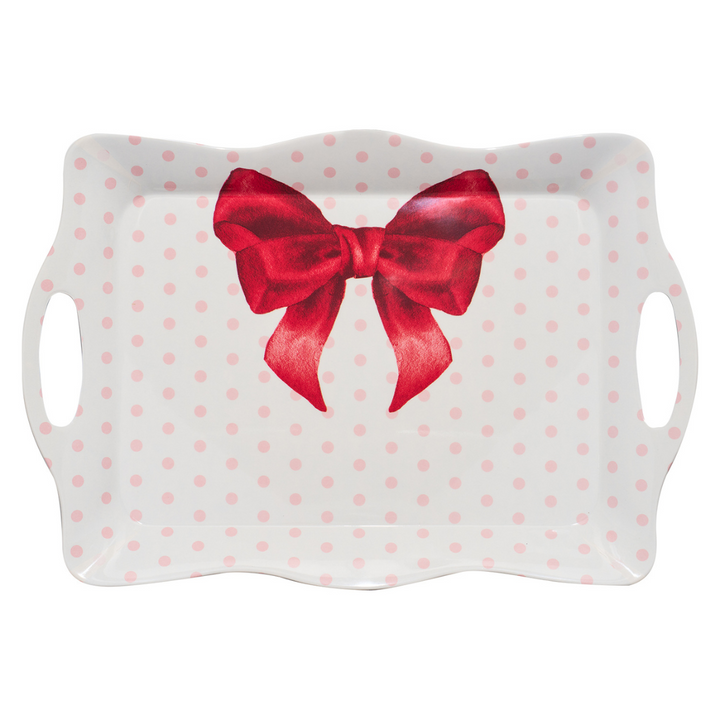 Pink Bows Melamine Serving Tray