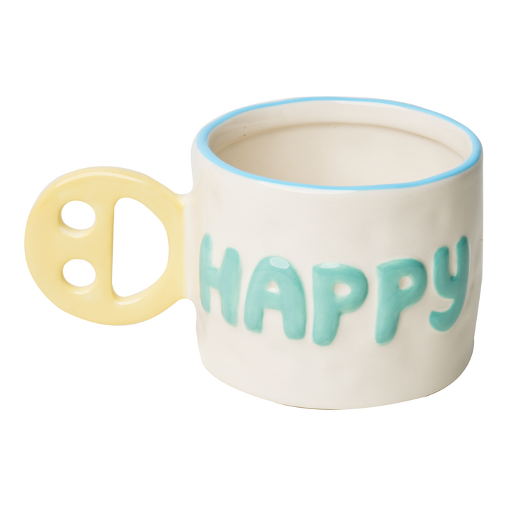 Ceramic Message Mug Happy, 14oz