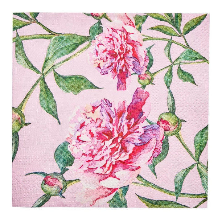 Cocktail Napkin Pink Peonies - 20pkg