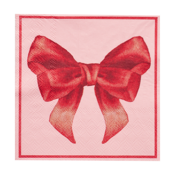 Pink Bows Cocktail Napkins, 20pk