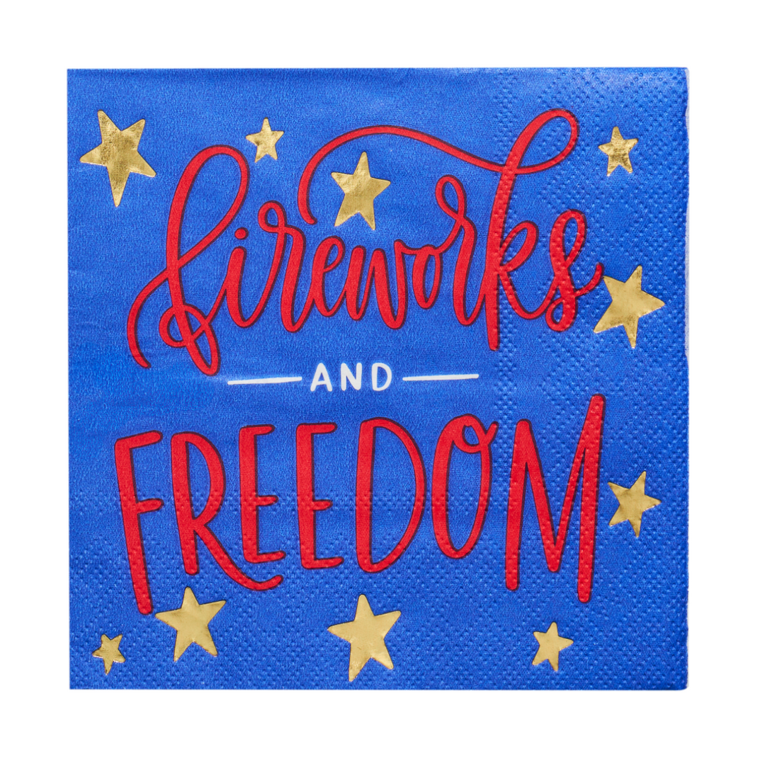 Modern Patriotic Cocktail Napkins/20pk