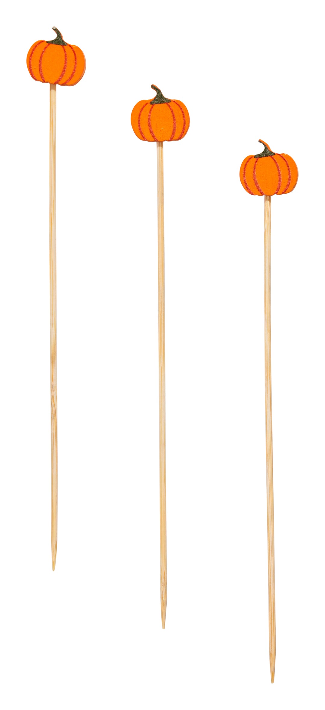 6 Inch Wood Pumpkin Cocktail Pick/30pk - Gift Box