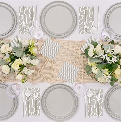 Simply Eco Compostable Table Setting - Concrete