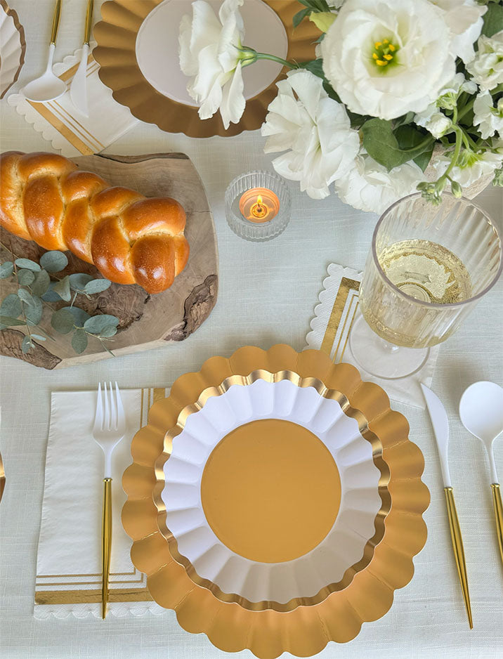 Gold & White Table Setting