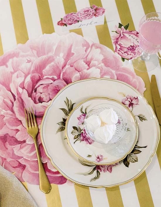 Peony Paper Placemat - 12 sheets