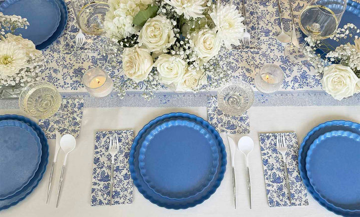 Royal Peacock Table Setting - French Blue