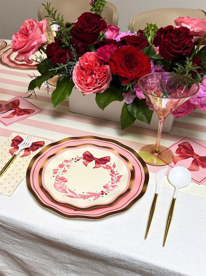 Pink Bows Table Setting