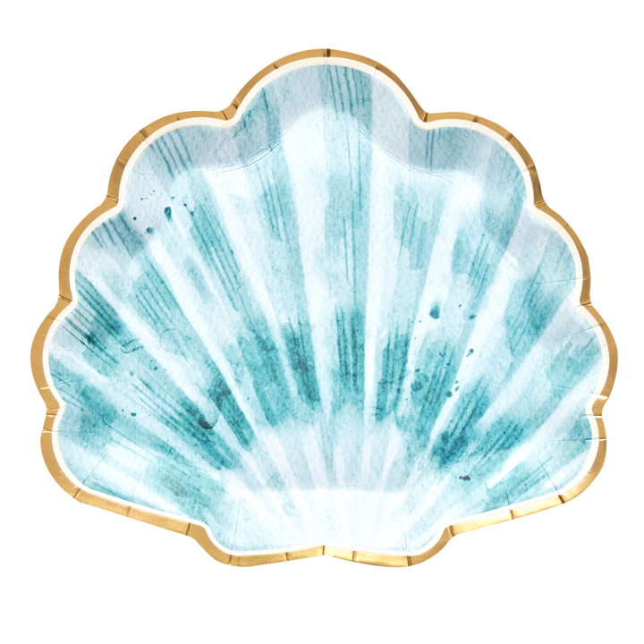 Pastel Sea Die Cut Shell Salad Plates/8pk