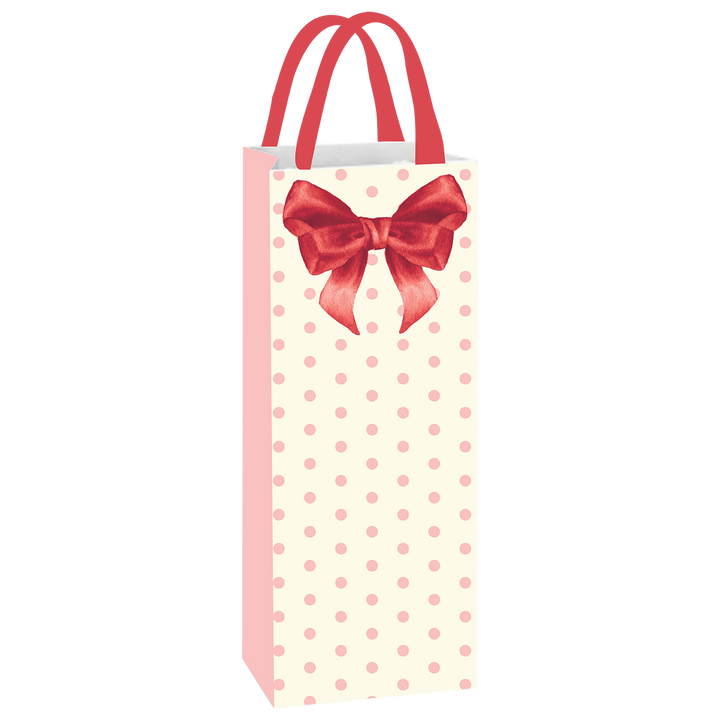 Pink Bows Wine Gift Bags/6pk