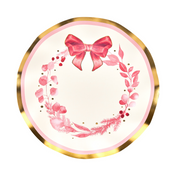 Pink Bows Wavy Salad Plate/8pk