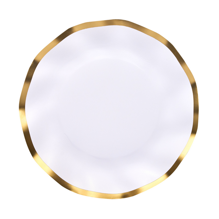 Everyday White Wavy Salad Plates/8pk