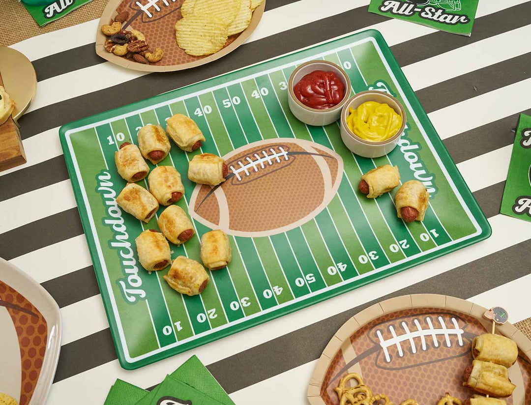 Tailgate Football Field Melamine Serving Platter