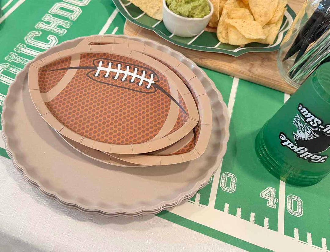 Tailgate Die Cut Football Salad Plates/8pk