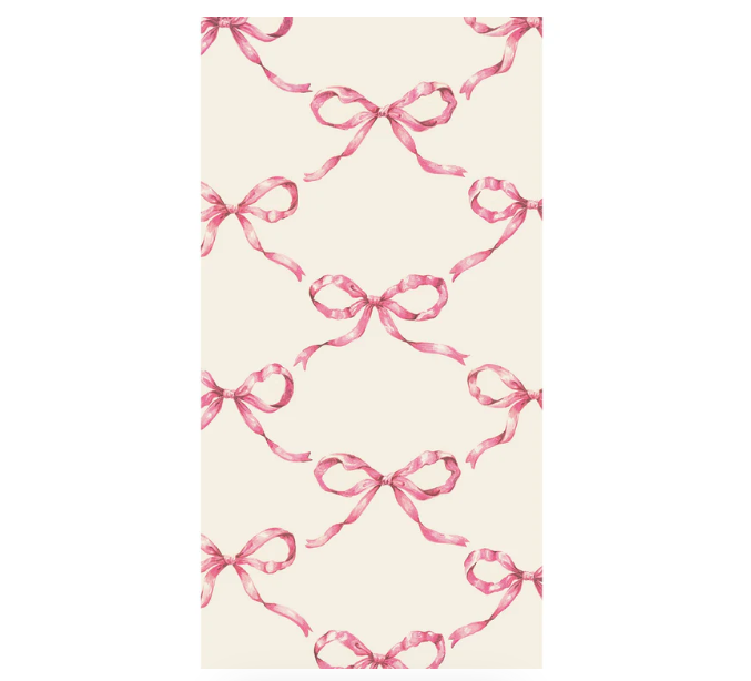 Pink Bow Lattice Guest Napkin - Pack of 16