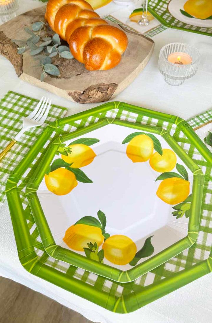 Salad Plate Lemon and Stem/8pk