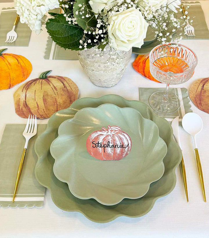 Eco Compostable Table Setting - Sage Pumpkins