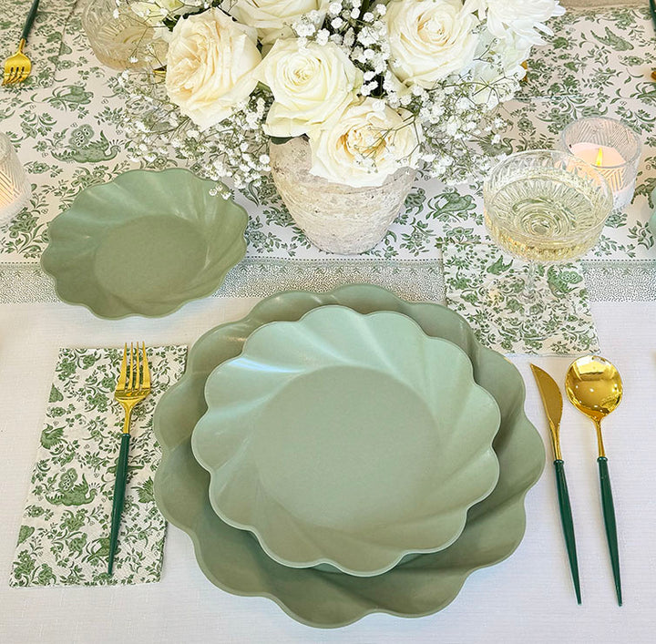 Royal Peacock Table Setting - Sage