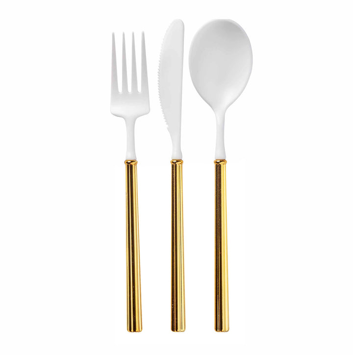 Villa Flatware White/Gold Handle S/24