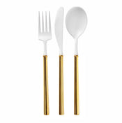 Villa Flatware White/Gold Handle S/24