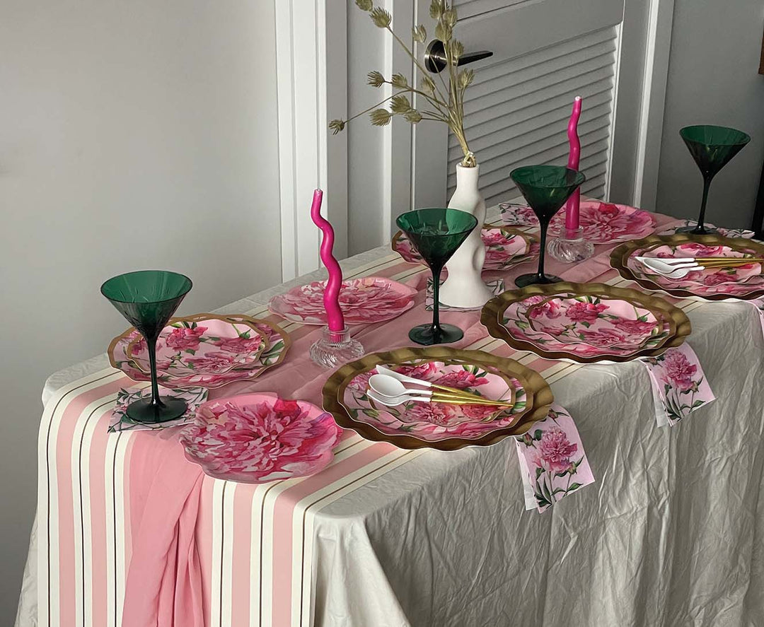 Pink Peonies Table Setting