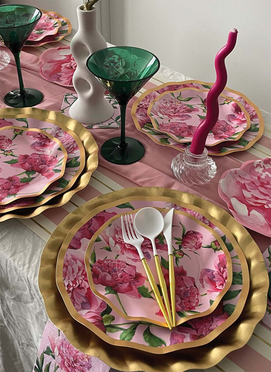 Pink Peonies Table Setting