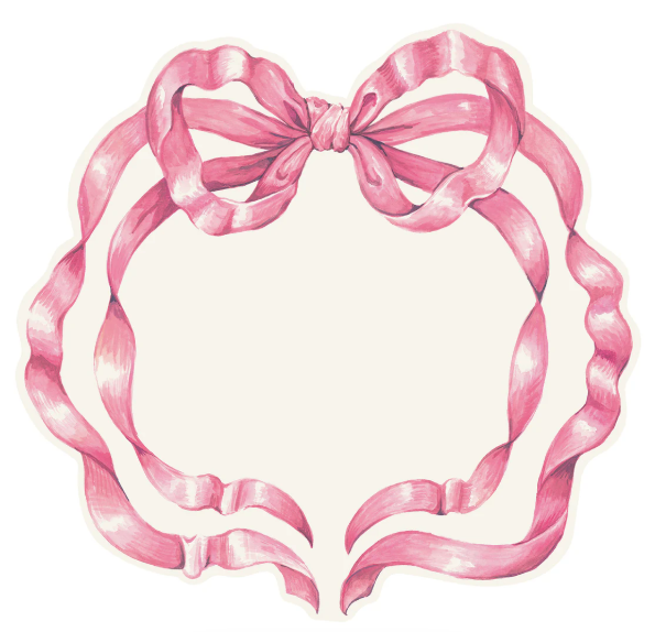 Die-cut Pink Bow Placemat - 12 Sheets