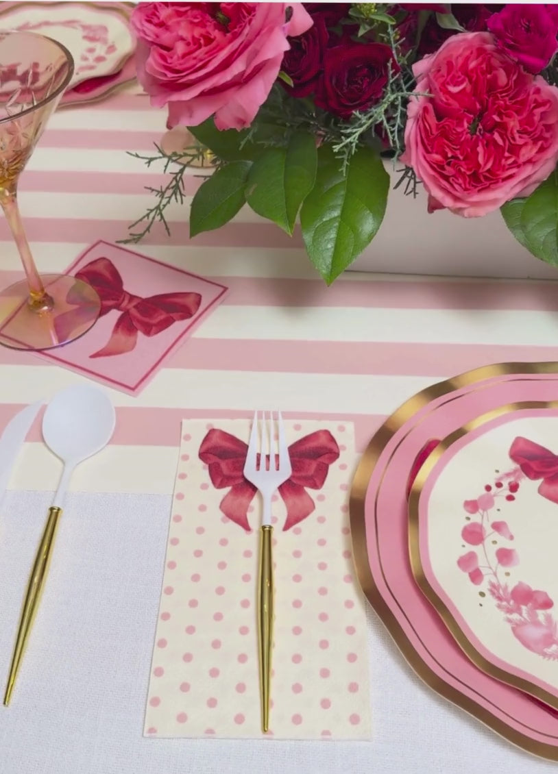 Pink Bows Table Setting