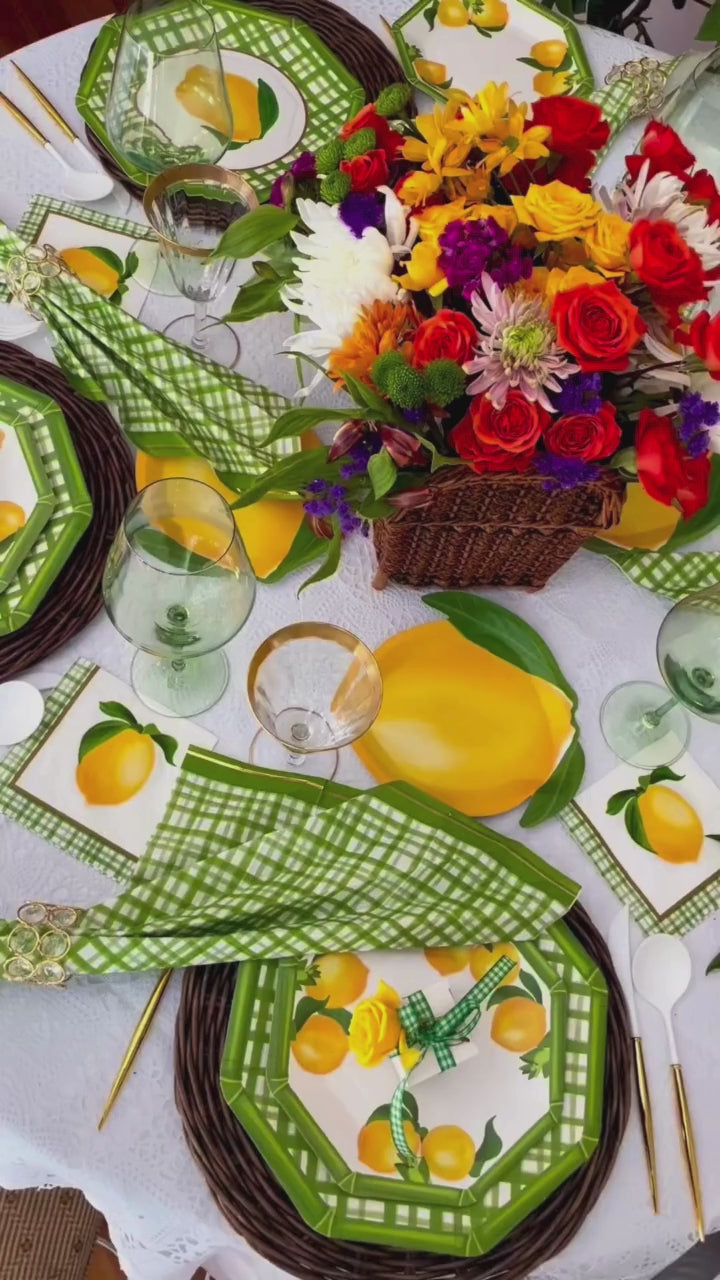 Lemon Salad Plate Lemon and Stem/8pk