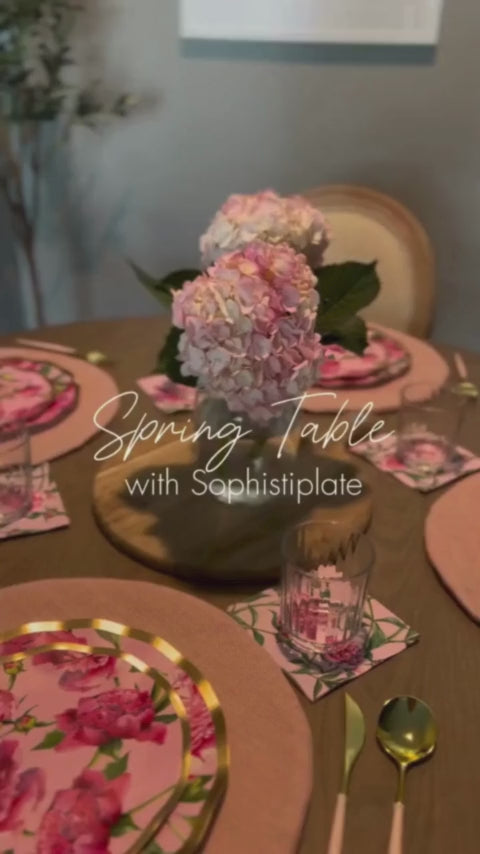 Pink Peonies Table Setting