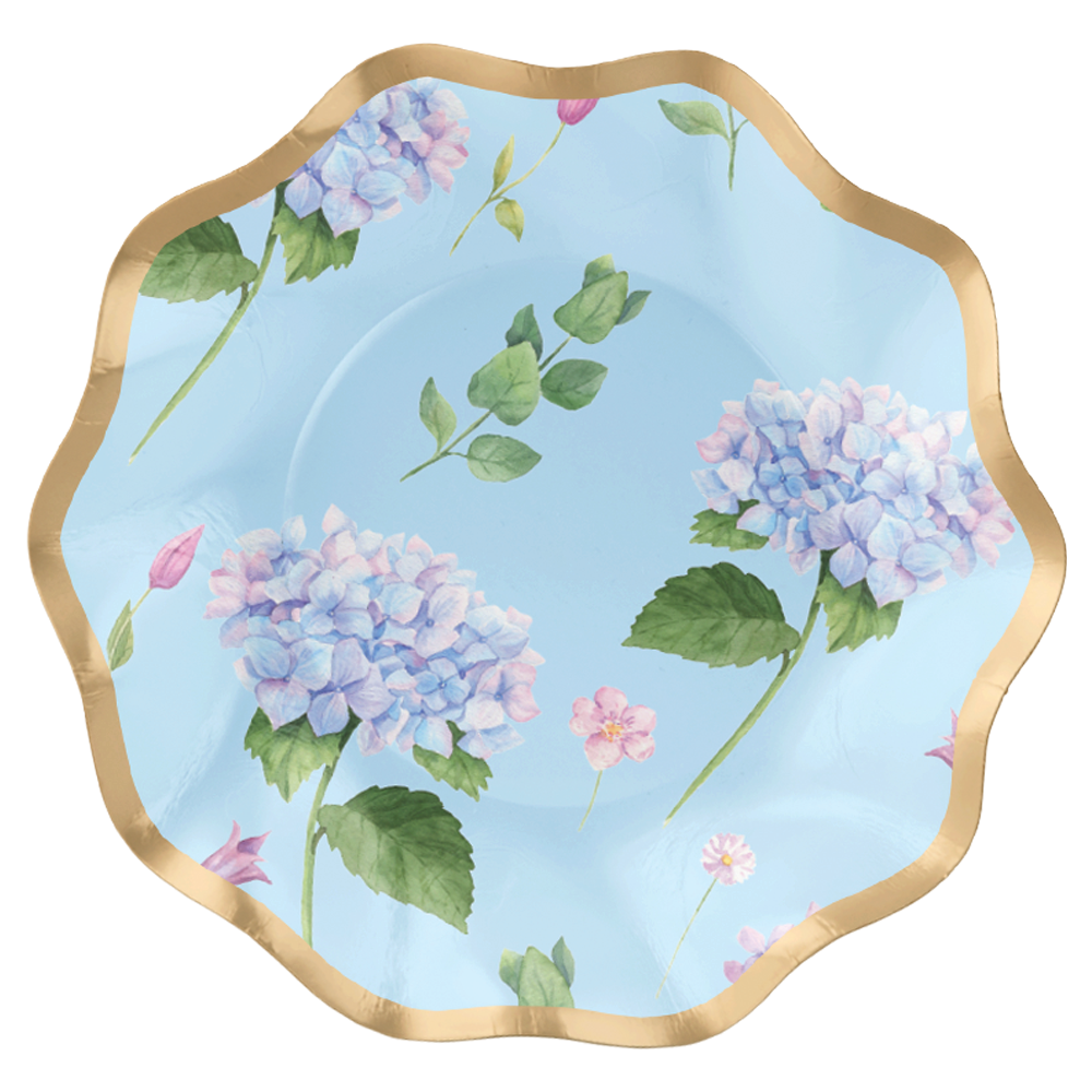 Glad BBP0100 10.25 Paper Plates 50-ct (Round Blue Hydrangea)